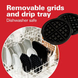 Flip Belgian Waffle Maker with Removable Plates, Black