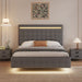 Floating Bed Frame Queen Size Upholstered Platform Bed