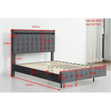 Floating Bed Frame Queen Size Upholstered Platform Bed