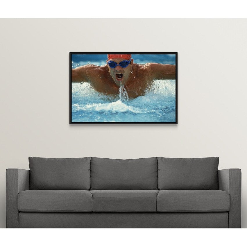 Floating Frame Premium Canvas with Black Frame entitled 24021741 - Multi-color