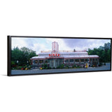 "Diner NY" Black Float Frame Canvas Art