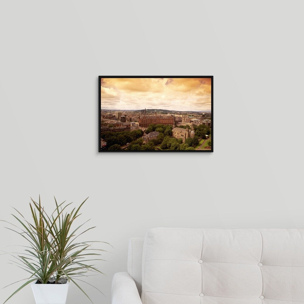 "Edinburgh, Scotland" Black Float Frame Canvas Art