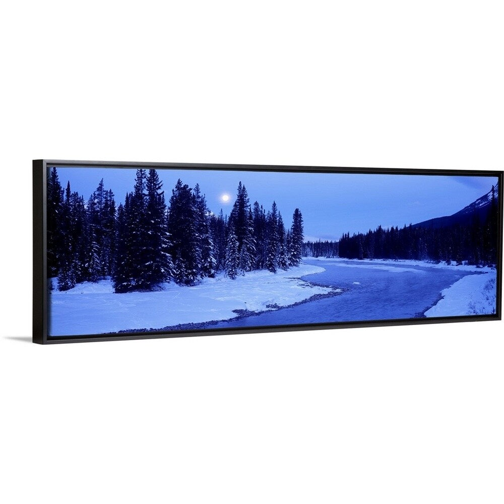 "Moon Banff National Park Alberta Canada" Black Float Frame Canvas Art