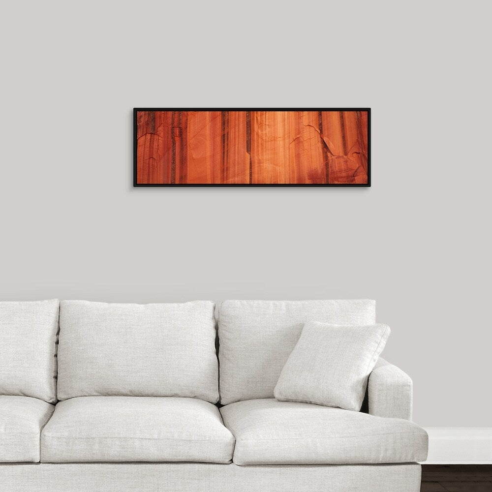 Floating Frame Premium Canvas with Black Frame entitled Sandstone Wall Capitol Reef National Park UT - Multi-color