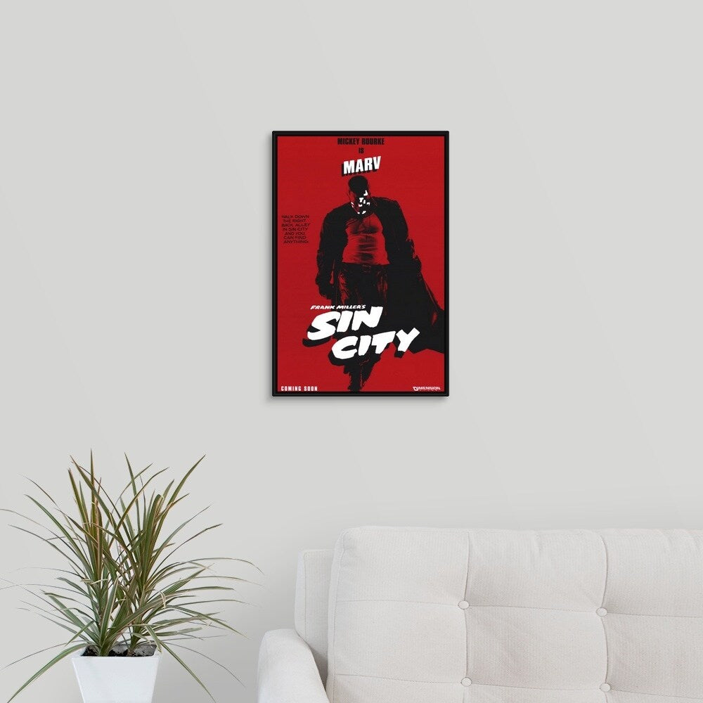 "Sin City (2005)" Black Float Frame Canvas Art