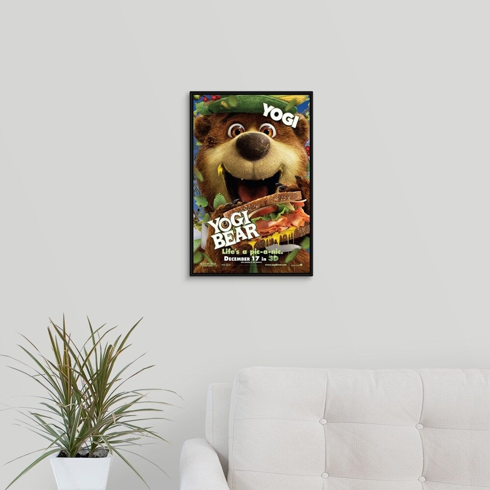 "Yogi Bear - Movie Poster" Black Float Frame Canvas Art