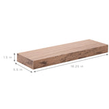 Floating Shelf Set Rustic Wood Hanging Rectangle Wall Shelves (2-Pack) - N/A