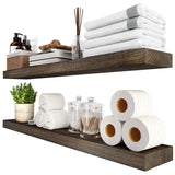Floating Shelves 36 inches Rustic Natural Wood Shelf for Wall Set of 2 Open Shelving Farmhouse Light Wooden Wall Mounted