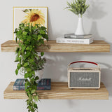 Floating Shelves, 8 Inch Deep Modern Solid Wood Wall Shelves