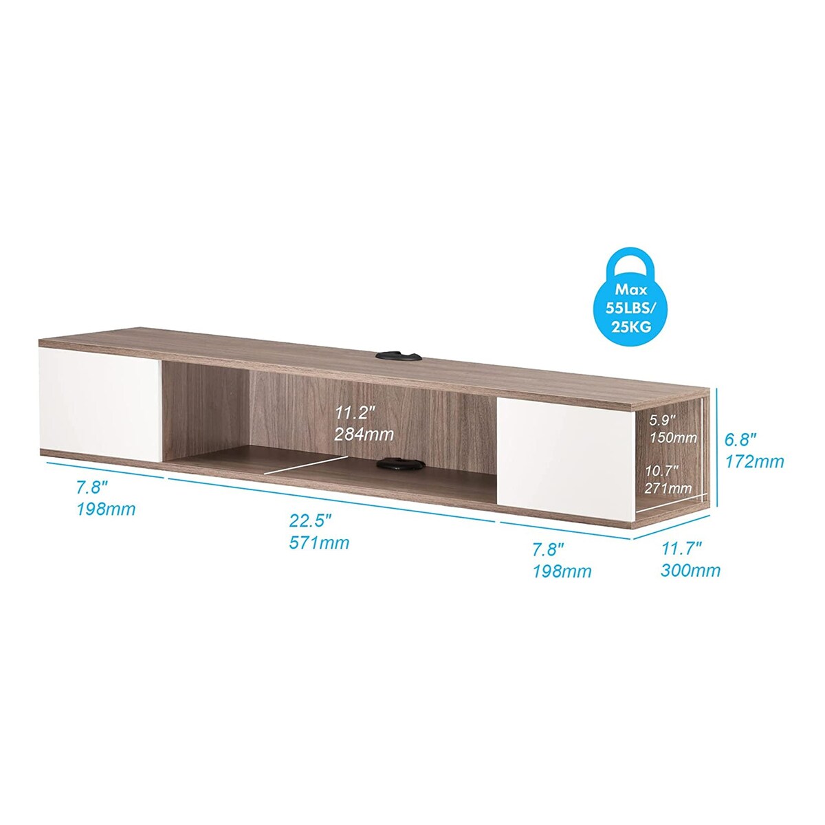 Floating TV Stand Entertainment Center Media Console TV Shelf - 39.4