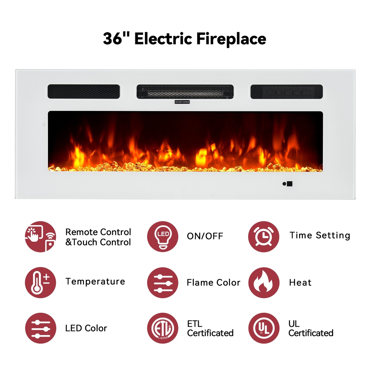 Floating TV Stand with 36" Electric Fireplace