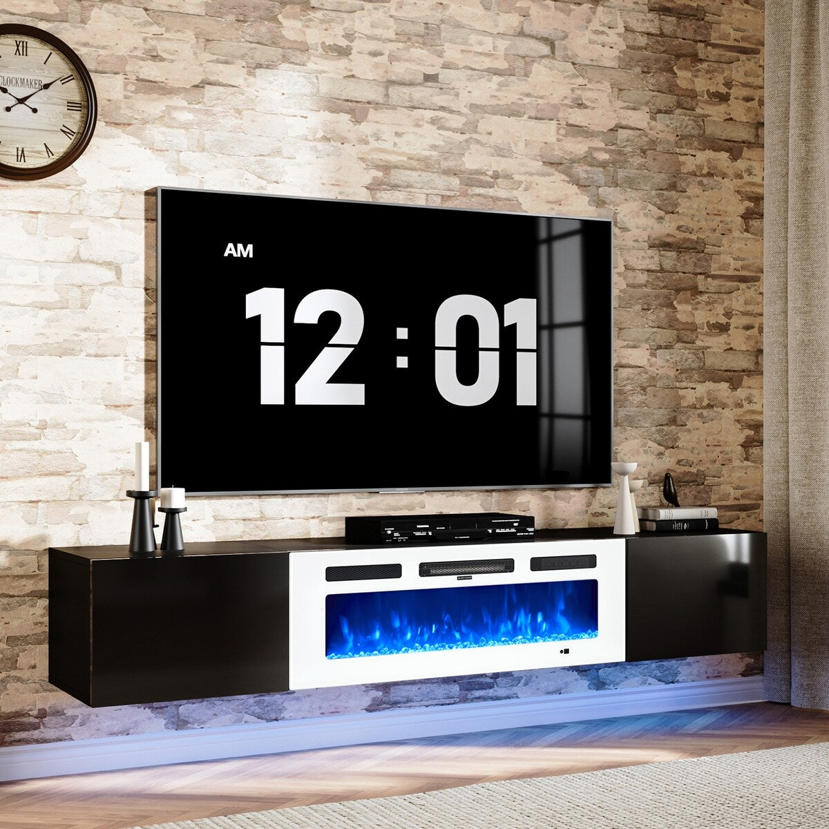 Floating TV Stand with 36" Electric Fireplace