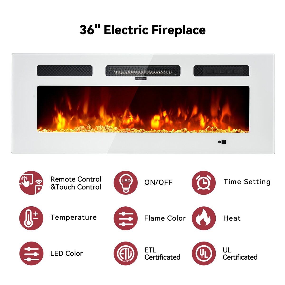 Floating TV Stand with 36" Electric Fireplace