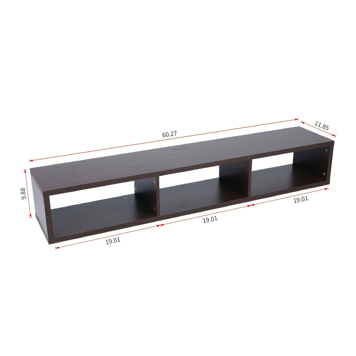 Floating Walnut/Grey TV Console, 60-Inch, Wall-Mounted Media Storage Unit for AV Components, Easy Assembly, Sturdy Construction