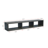 Floating Walnut/Grey TV Console, 60-Inch, Wall-Mounted Media Storage Unit for AV Components, Easy Assembly, Sturdy Construction