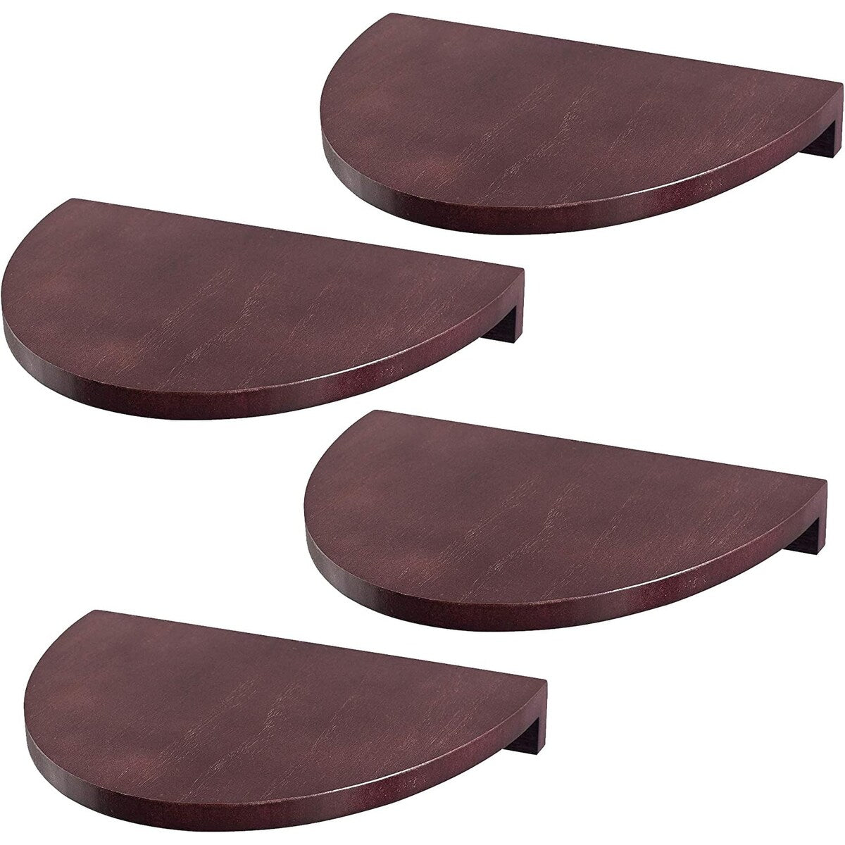 Floating Wood Shelves for Wall Semi Circle Round Set of 4 - Medium