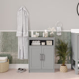 Floor Cabinet Storage Organizer with Magnetic Closure Doors and Shelves