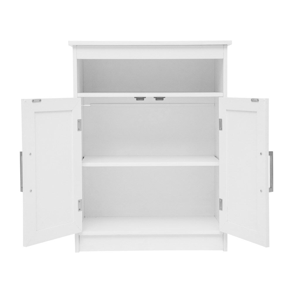 Floor Cabinet Storage Organizer with Magnetic Closure Doors and Shelves