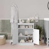 Floor Cabinet Storage Organizer with Magnetic Closure Doors and Shelves