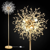 69"Crystal Floor Lamp,Modern Standing Lamp with K9 Crystal,LED Floor Lamp with On/Off Foot Switch, Metal Tall Pole Lamp