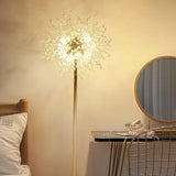 69"Crystal Floor Lamp,Modern Standing Lamp with K9 Crystal,LED Floor Lamp with On/Off Foot Switch, Metal Tall Pole Lamp