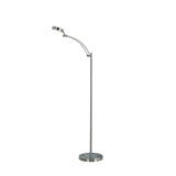 Floor Lamp with Metal Tube Design Body and Adjustable Head, Silver