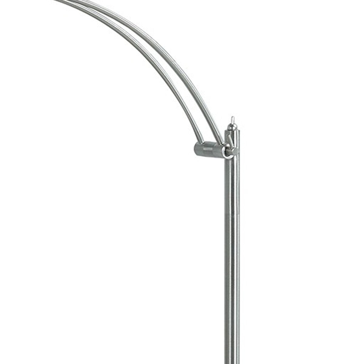 Floor Lamp with Metal Tube Design Body and Adjustable Head, Silver
