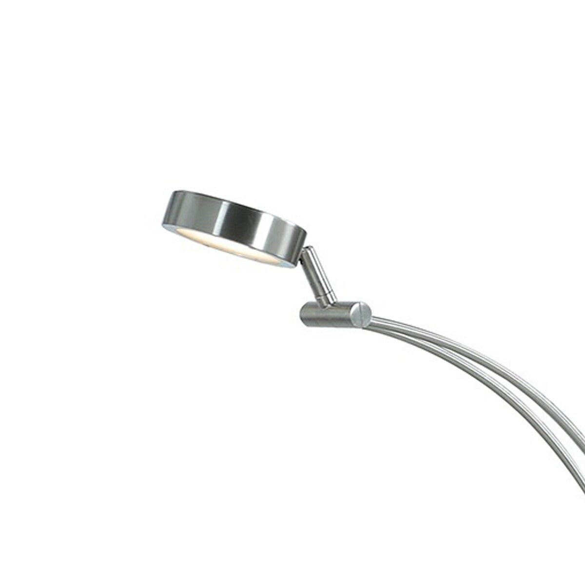 Floor Lamp with Metal Tube Design Body and Adjustable Head, Silver