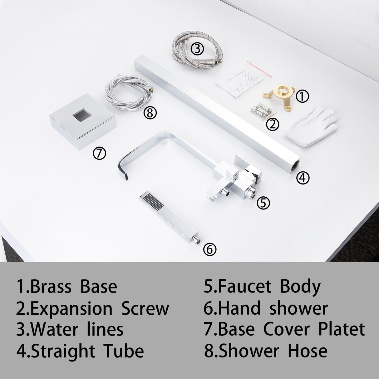Floor Mount Bathtub Faucet Freestanding Tub Filler Polish Chrome Finish Shower Faucets with Handheld Shower