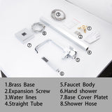 Floor Mount Bathtub Faucet Freestanding Tub Filler Polish Chrome Finish Shower Faucets with Handheld Shower