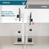 Floor TV Stands with Swivel TILT Mount for 32 - 75 Inch LCD LED TVs with Iron Base Adjustable Shelf Universal Television Stands