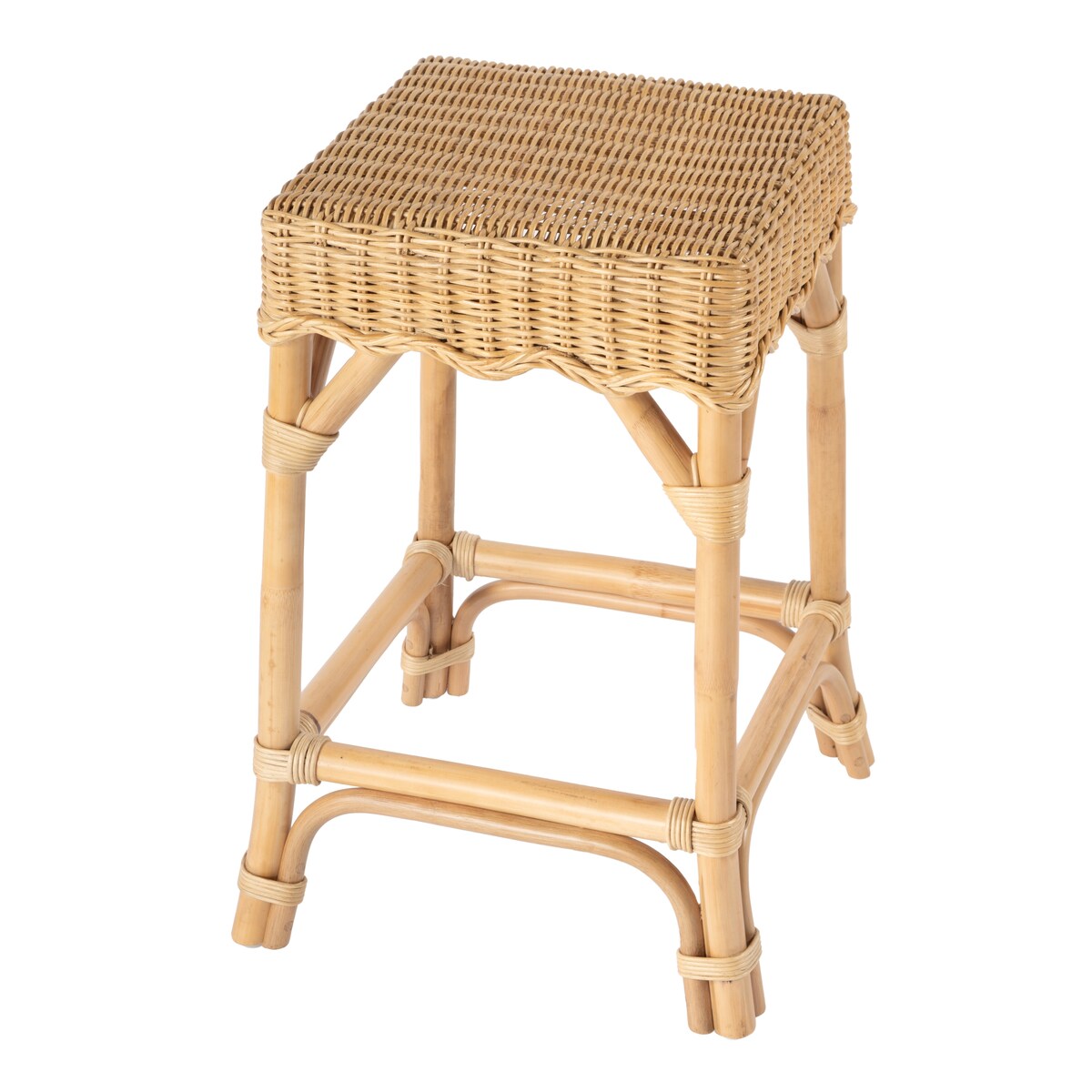 Flora Rattan Scalloped Counter stool