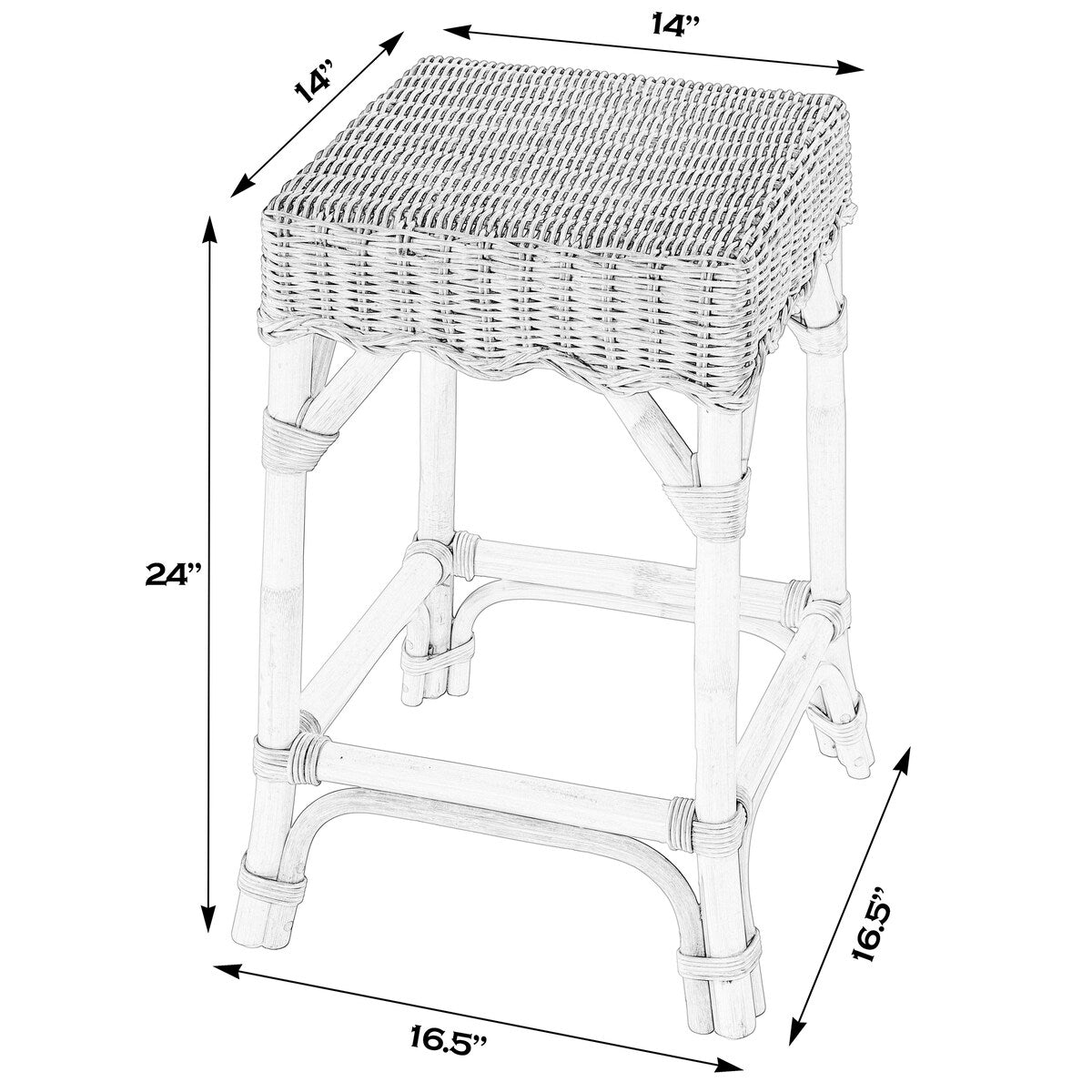 Flora Rattan Scalloped Counter stool