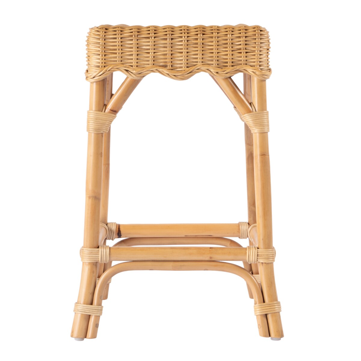 Flora Rattan Scalloped Counter stool