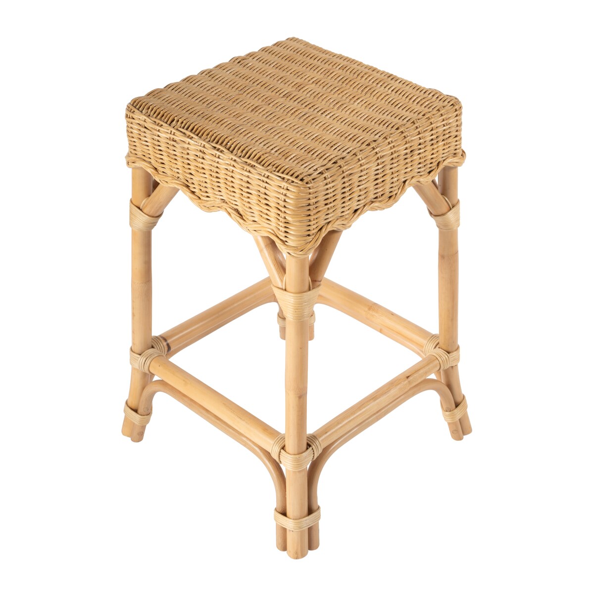Flora Rattan Scalloped Counter stool