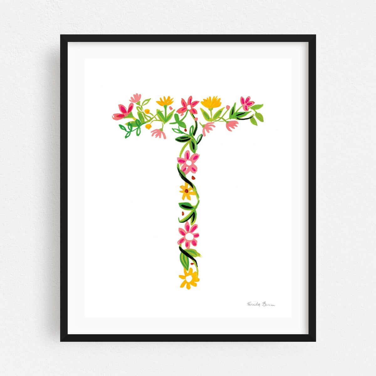 Floral Alphabet Letter XX Typography Nature Art Print/Poster