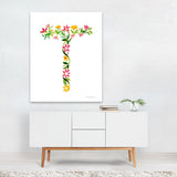 Floral Alphabet Letter XX Typography Nature Art Print/Poster