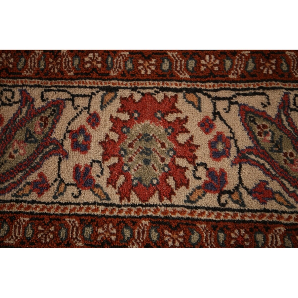 Floral Anatolian Oriental Vintage Area Rug Hand-Knotted Wool Carpet - 6'7" X 10'5"