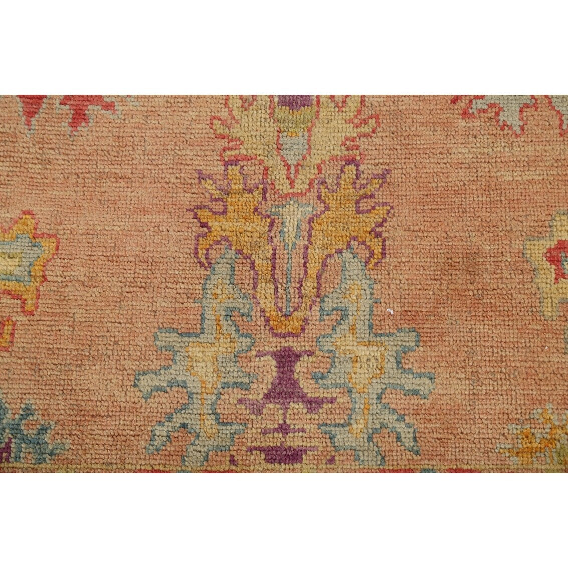 Floral Authentic Oushak Turkish Oriental Area Rug Wool Handmade - 7'6" x 9'3"