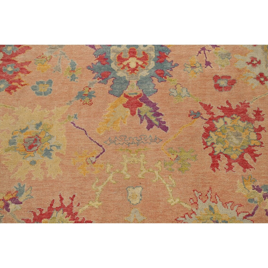 Floral Authentic Oushak Turkish Oriental Area Rug Wool Handmade - 7'6" x 9'3"