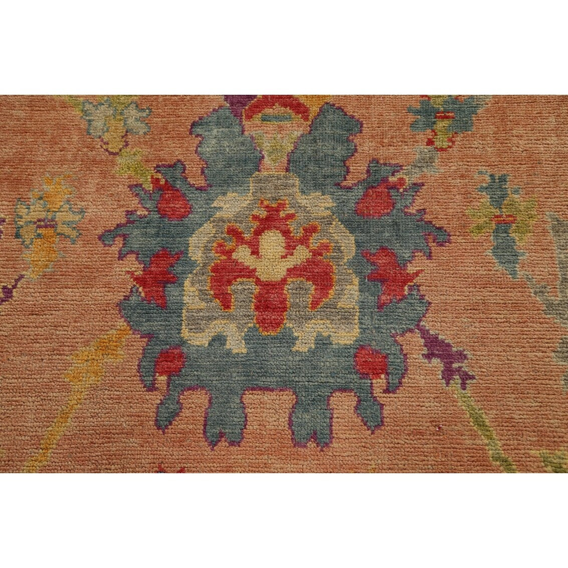 Floral Authentic Oushak Turkish Oriental Area Rug Wool Handmade - 7'6" x 9'3"