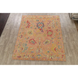 Floral Authentic Oushak Turkish Oriental Area Rug Wool Handmade - 7'6" x 9'3"