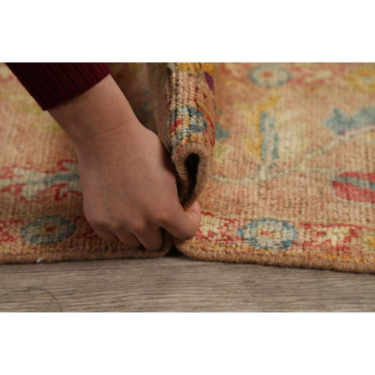 Floral Authentic Oushak Turkish Oriental Area Rug Wool Handmade - 7'6" x 9'3"