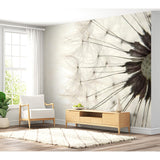 Floral Botanical Non-pasted Wallpaper Wall Mural - White Dandelion