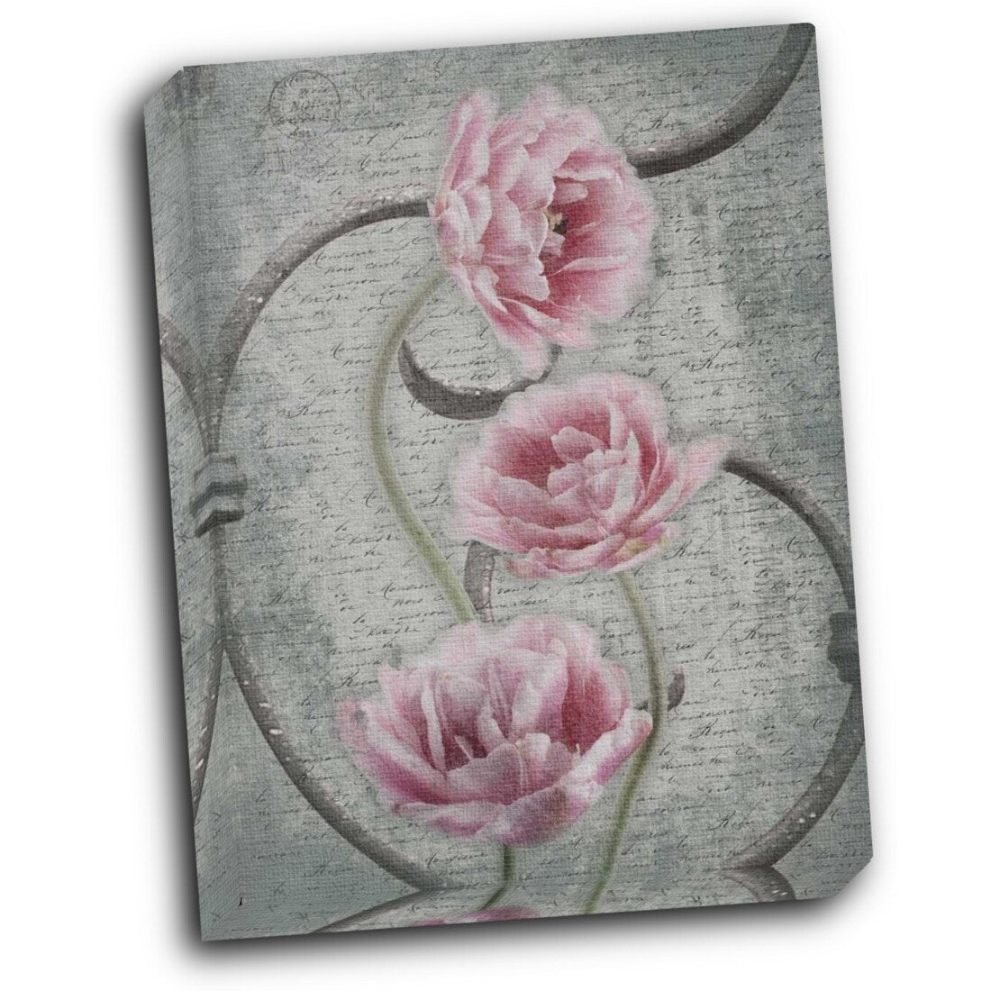 Floral Fence 2 16x20 Gallery Wrapped Stretched Canvas