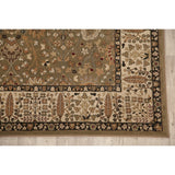 Floral Green Oushak Turkish Oriental Area Rug - 7' 10'' X 11' 2''