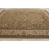 Floral Green Oushak Turkish Oriental Area Rug - 7' 10'' X 11' 2''