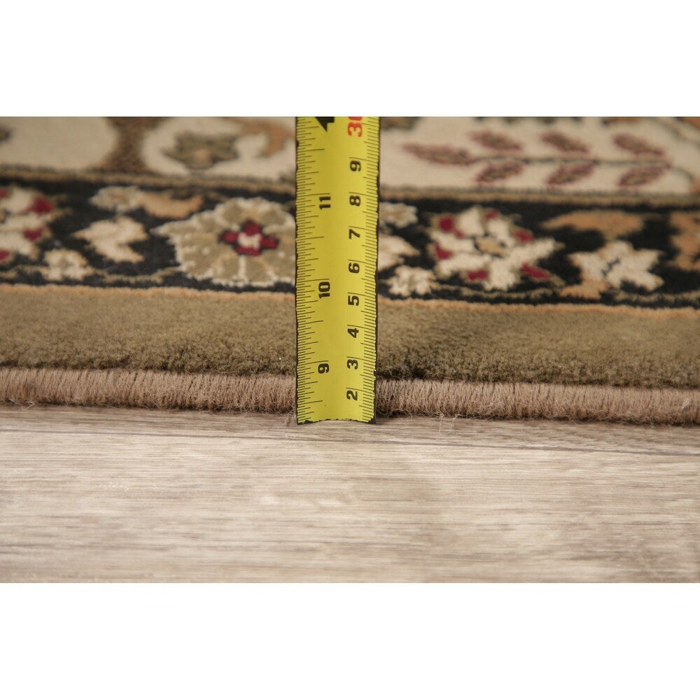 Floral Green Oushak Turkish Oriental Area Rug - 7' 10'' X 11' 2''
