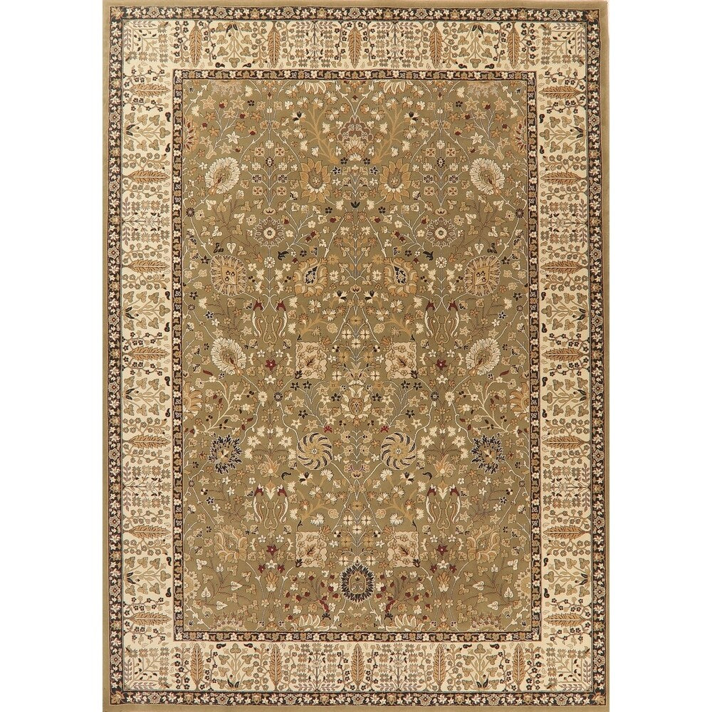 Floral Green Oushak Turkish Oriental Area Rug - 7' 10'' X 11' 2''