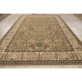 Floral Green Oushak Turkish Oriental Area Rug - 7' 10'' X 11' 2''